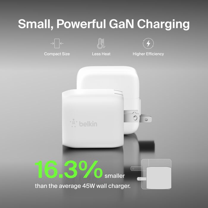 Belkin Pro GaN Dual Wall Charger 45W