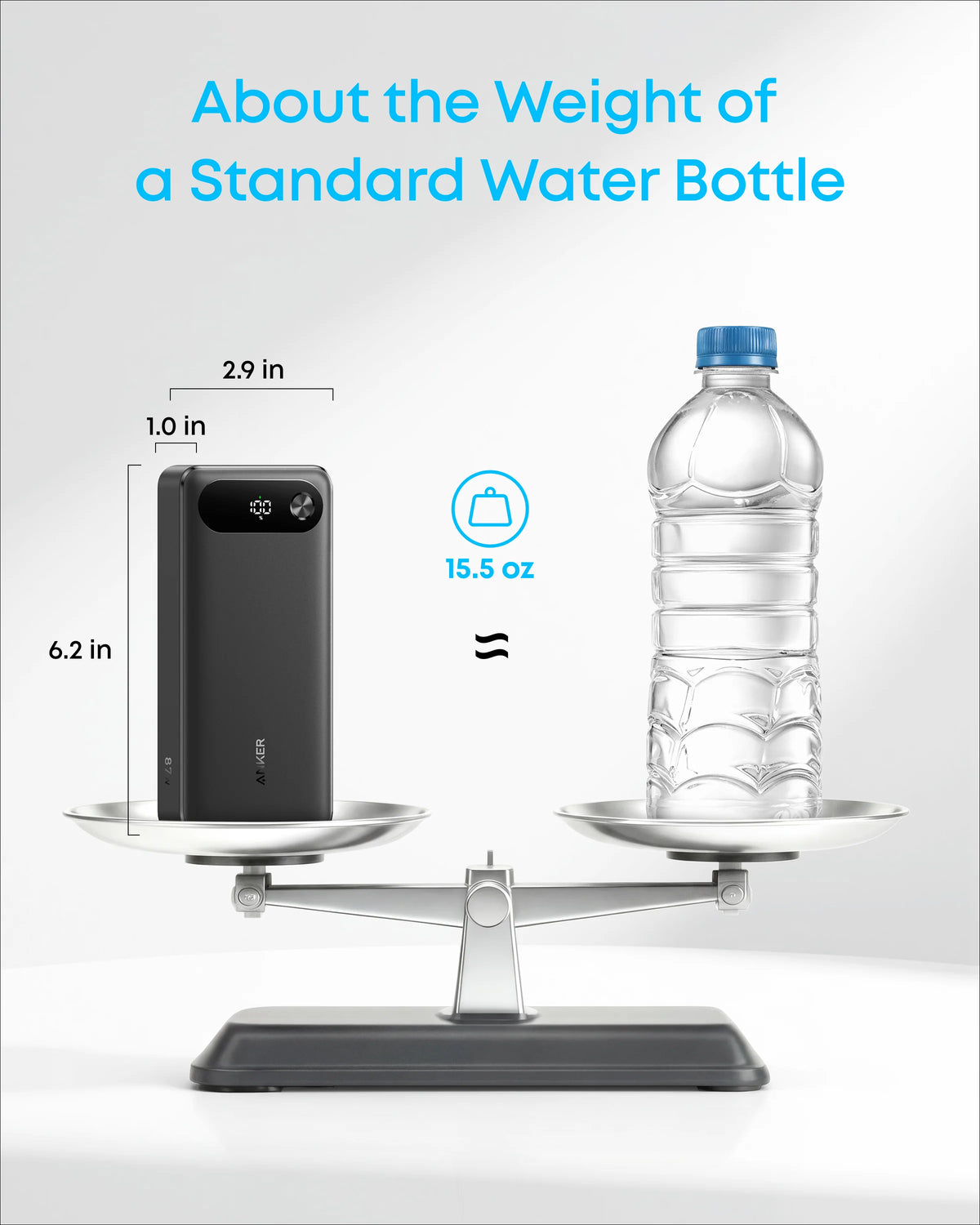 Anker Power Bank 20K, 87W, Built-In USB-C Cable