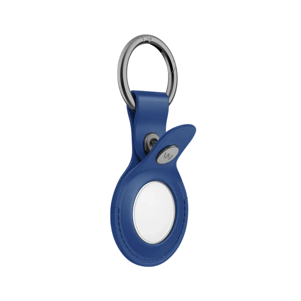Airtrax AirTag Leather Case With Key Ring - Blue