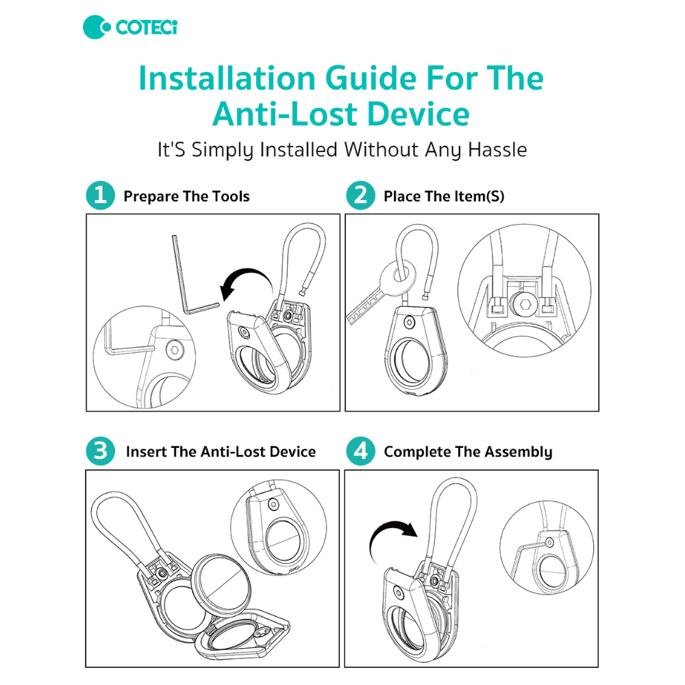 Steel Wire Rope Protective Case for AirTag