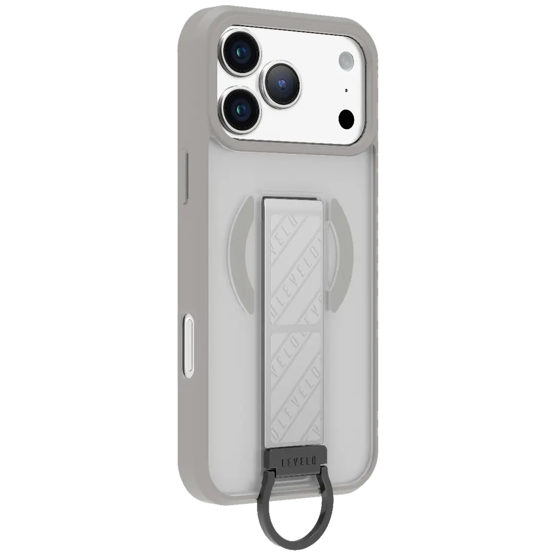Levelo Morphix Clara Grip Case for 17 Pro Max Silver