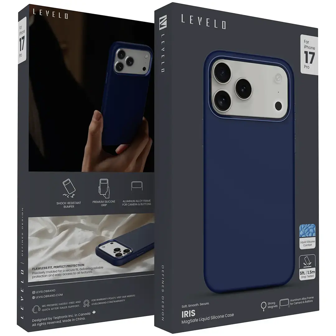 Levelo Iris Magsafe Liquid Silicone Case for 17 Pro Blue