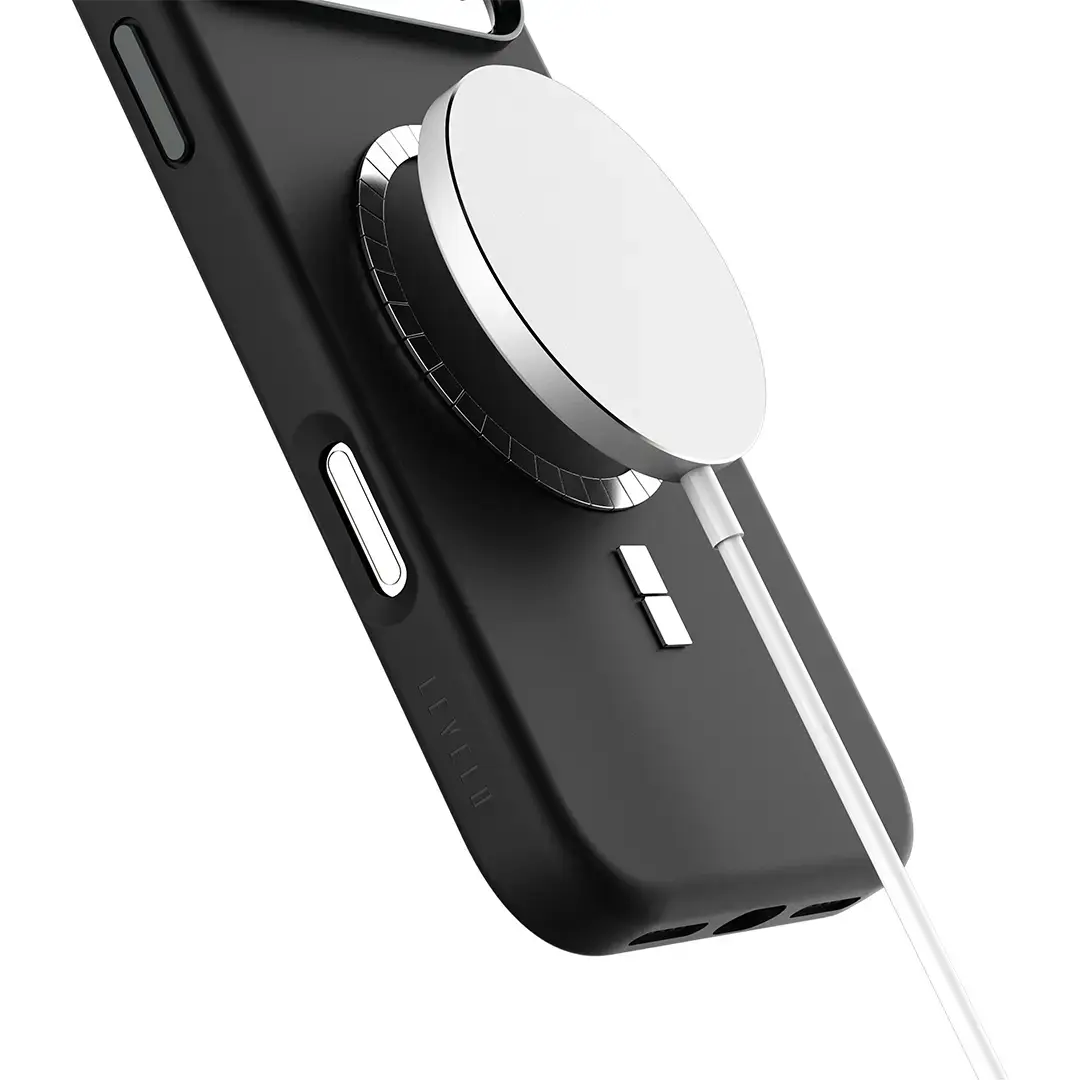 Levelo Iris Magsafe Liquid Silicone Case for 17 Pro Max Black