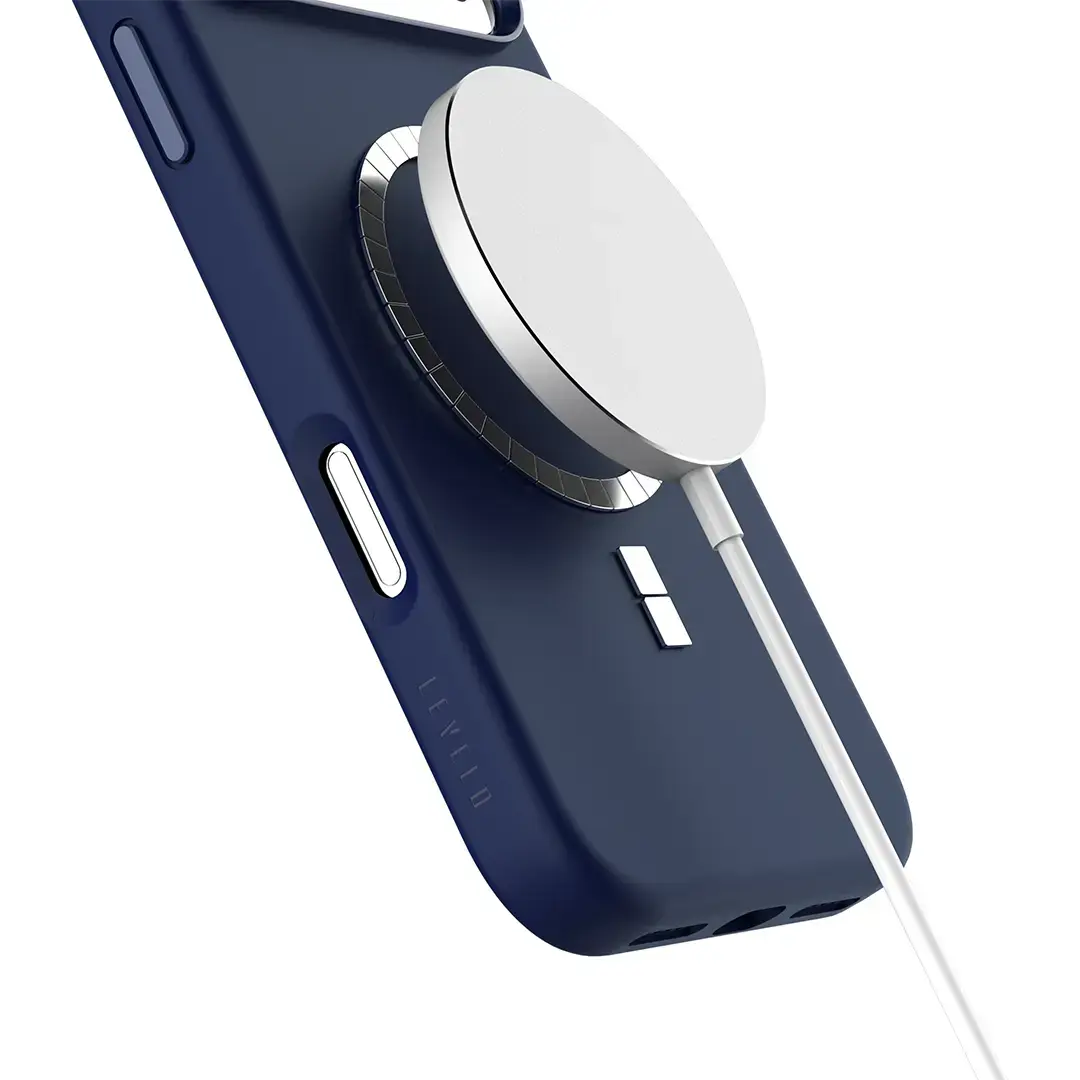 Levelo Iris Magsafe Liquid Silicone Case for 17 Pro Blue