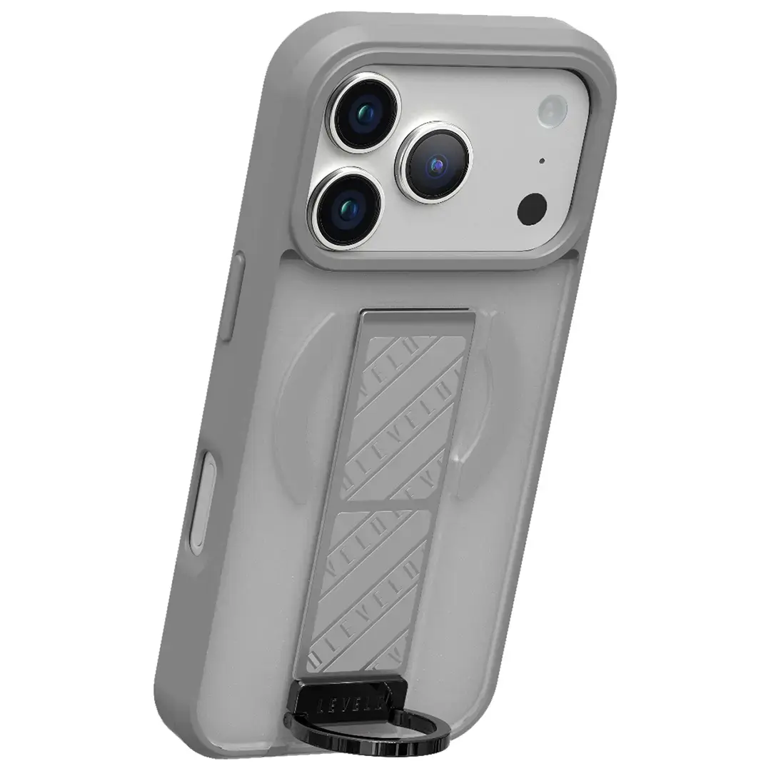 Levelo Morphix Clara Grip Case for 17 Pro Max Silver