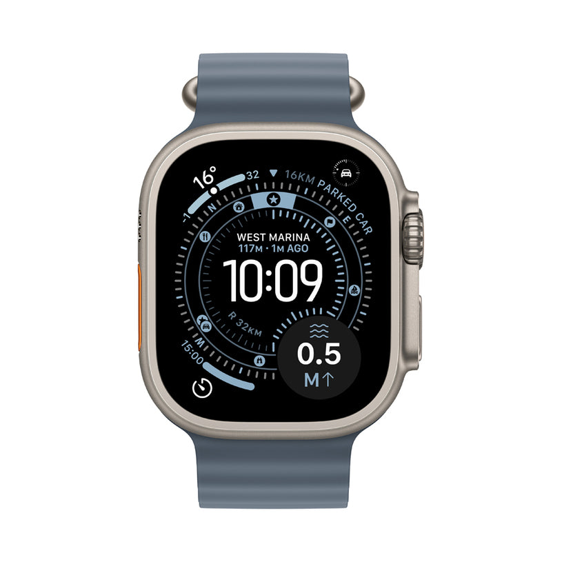Apple Watch Ultra 3 Natural Titanium with Blue Ocean Band
