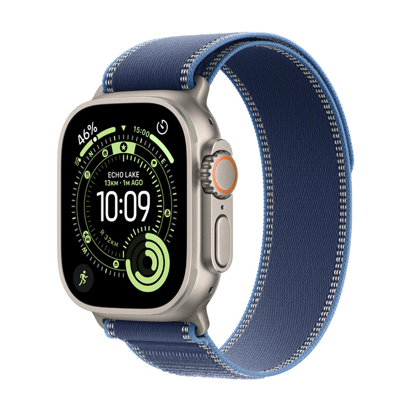 Apple Watch Ultra 3 Natural Titanium with Blue Trail loop