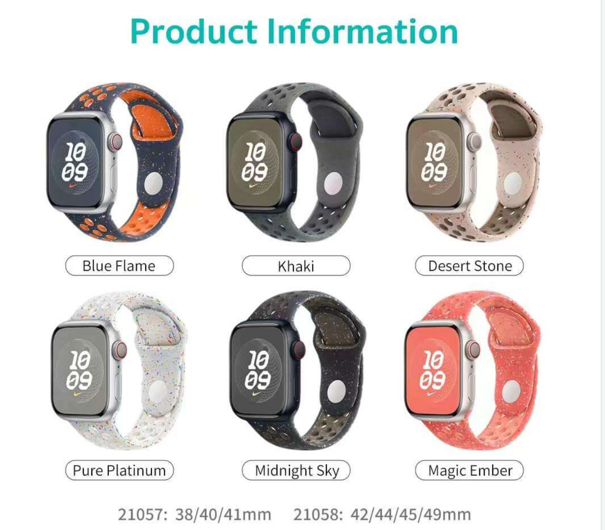 Coteci Magic Ember Liquid Silicone Sport Watch Band 42/44/45/49mm
