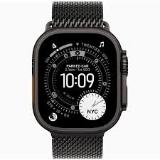 Apple Watch Ultra 3 Black Titanium Case with Trail Milanese Loop