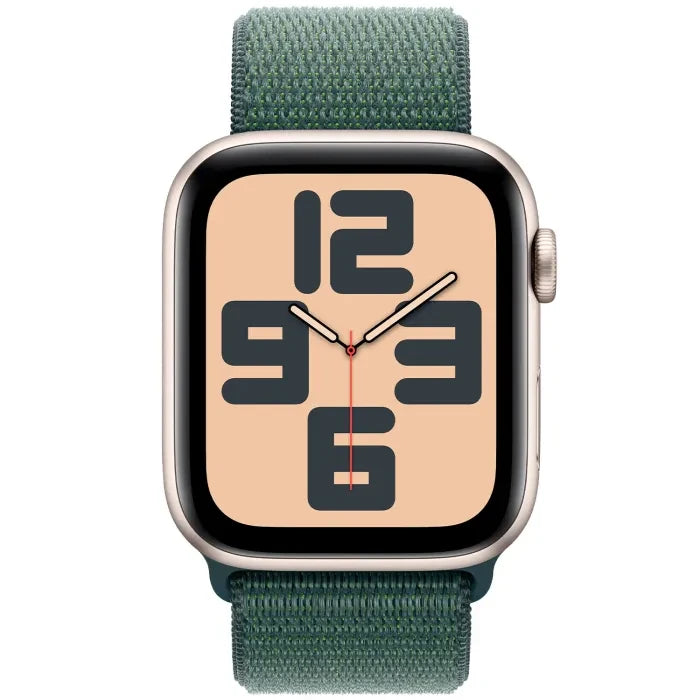 Apple Watch SE GPS 44mm Starlight Aluminium Case with Lake Green Sport