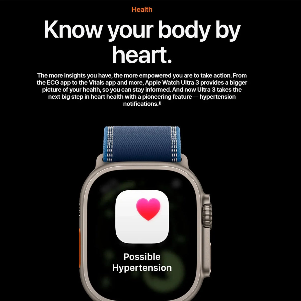 Apple Watch Ultra 3 Black Titanium with Black Charcola Trail Loop