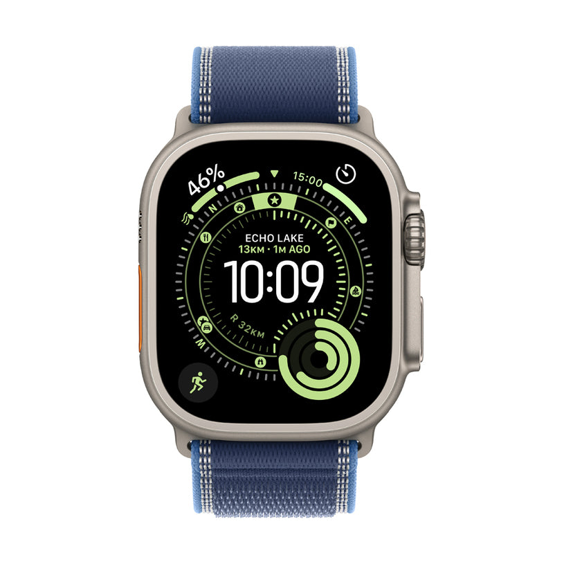 Apple Watch Ultra 3 Natural Titanium with Blue Trail loop